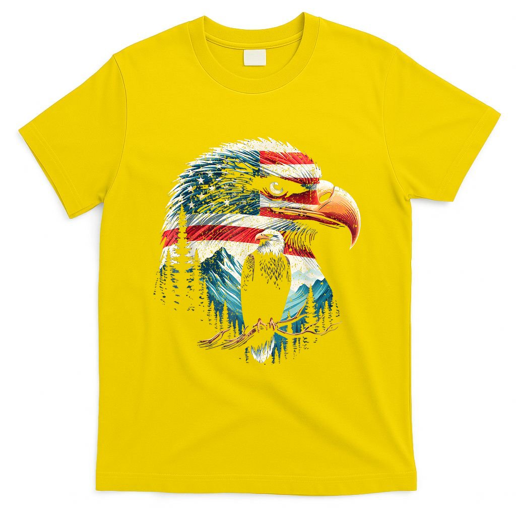 Red White Blue Bald Eagle American Flag For 4th Of July Gift T-Shirt