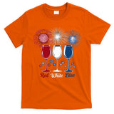 Red Wine & Blue 4th Of July Wine Glasses Firework Patriotic T-Shirt