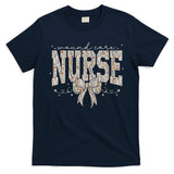 Retro Wildflower Wound Care Nurse Coquette Bow WOCN Nursing T-Shirt