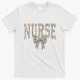 Retro Wildflower Wound Care Nurse Coquette Bow WOCN Nursing T-Shirt