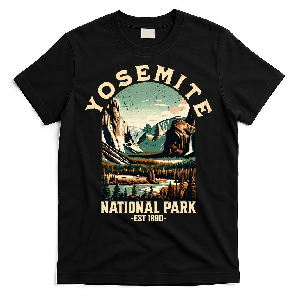 Retro Yosemite National Park Usa Vintage Hiking T-Shirt