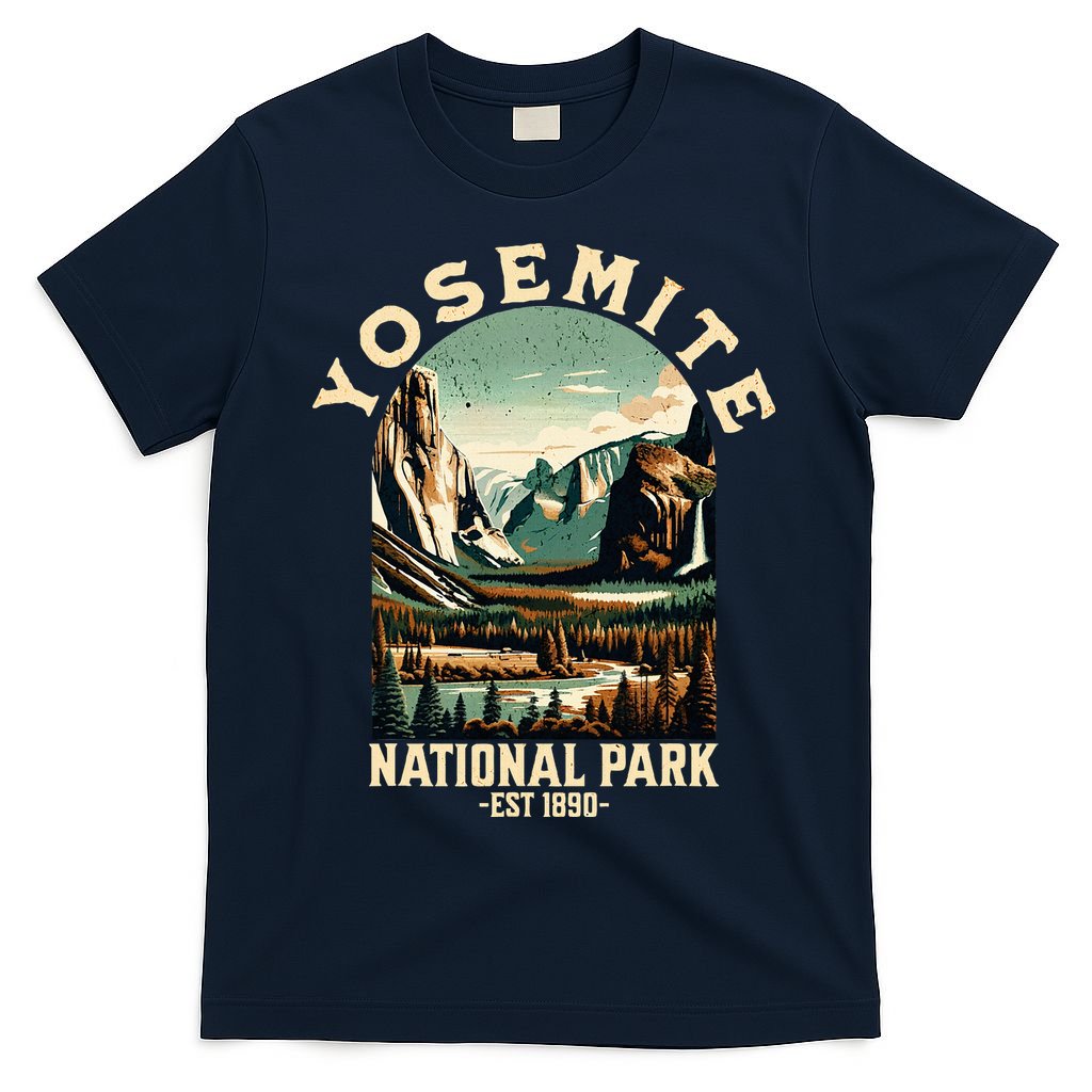 Retro Yosemite National Park Usa Vintage Hiking T-Shirt