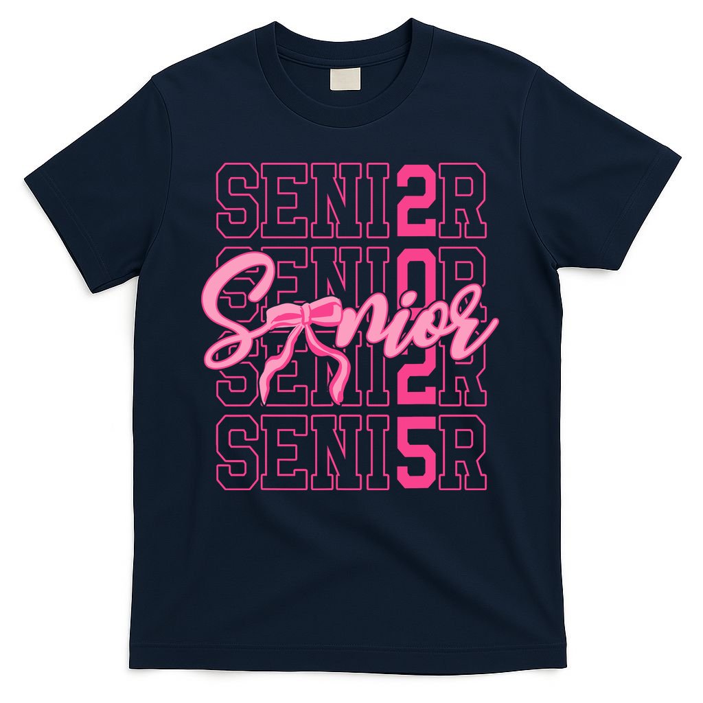 Senior 2025 Coquette Bow Class Of 2025 Back To School T-Shirt