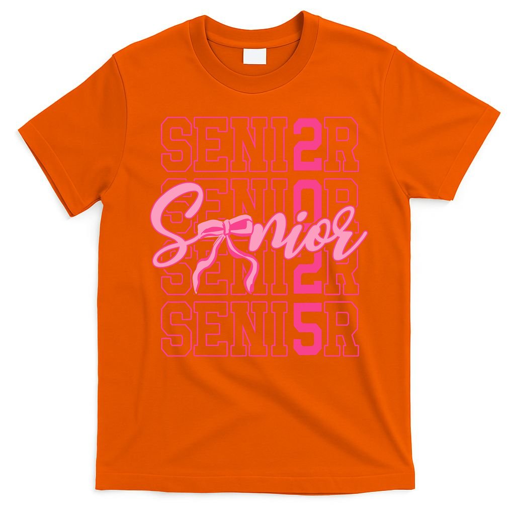 Senior 2025 Coquette Bow Class Of 2025 Back To School T-Shirt