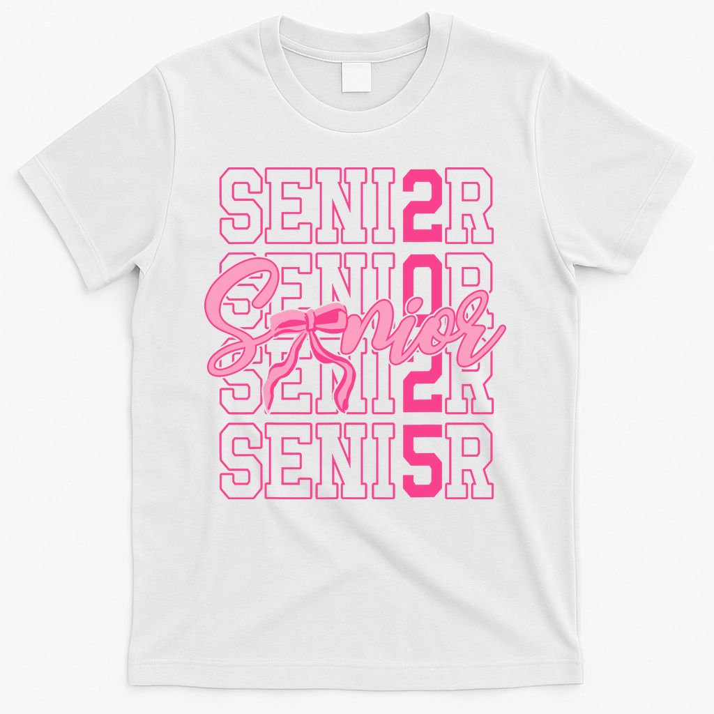 Senior 2025 Coquette Bow Class Of 2025 Back To School T-Shirt