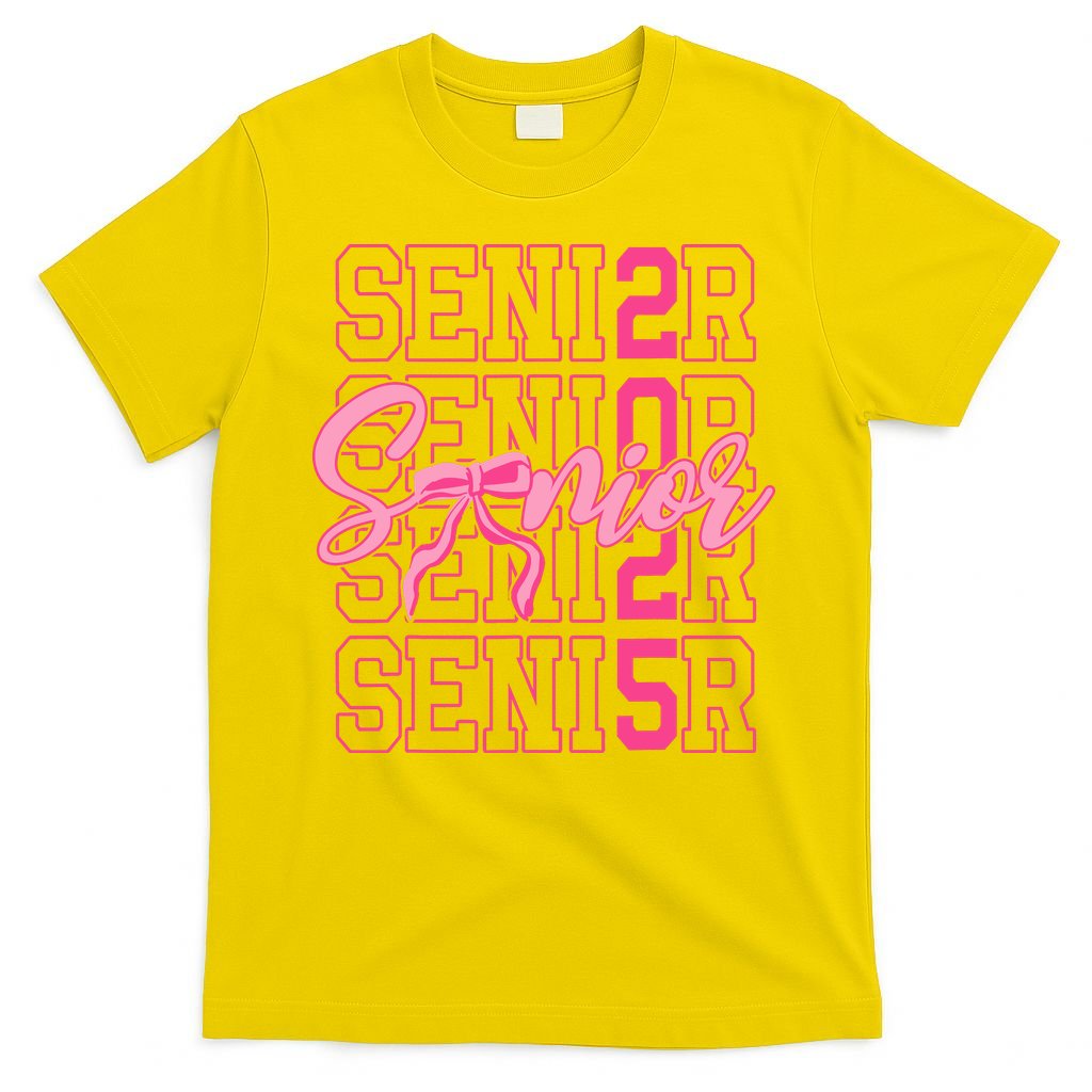 Senior 2025 Coquette Bow Class Of 2025 Back To School T-Shirt