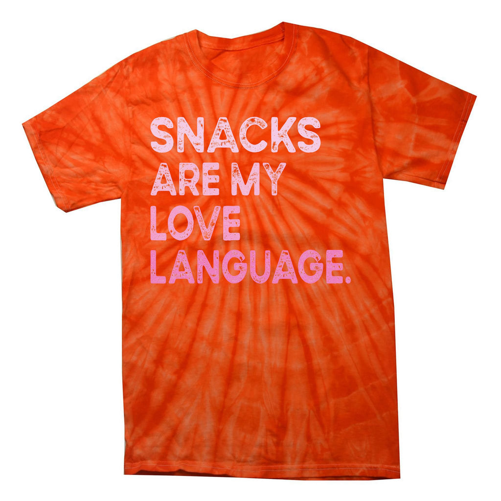 Snacks Are My Love Language Valentine Day Tie-Dye T-Shirt