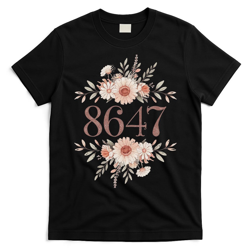Subtle Anti Trump 8647 Flower Floral Boho President Liberal T-Shirt