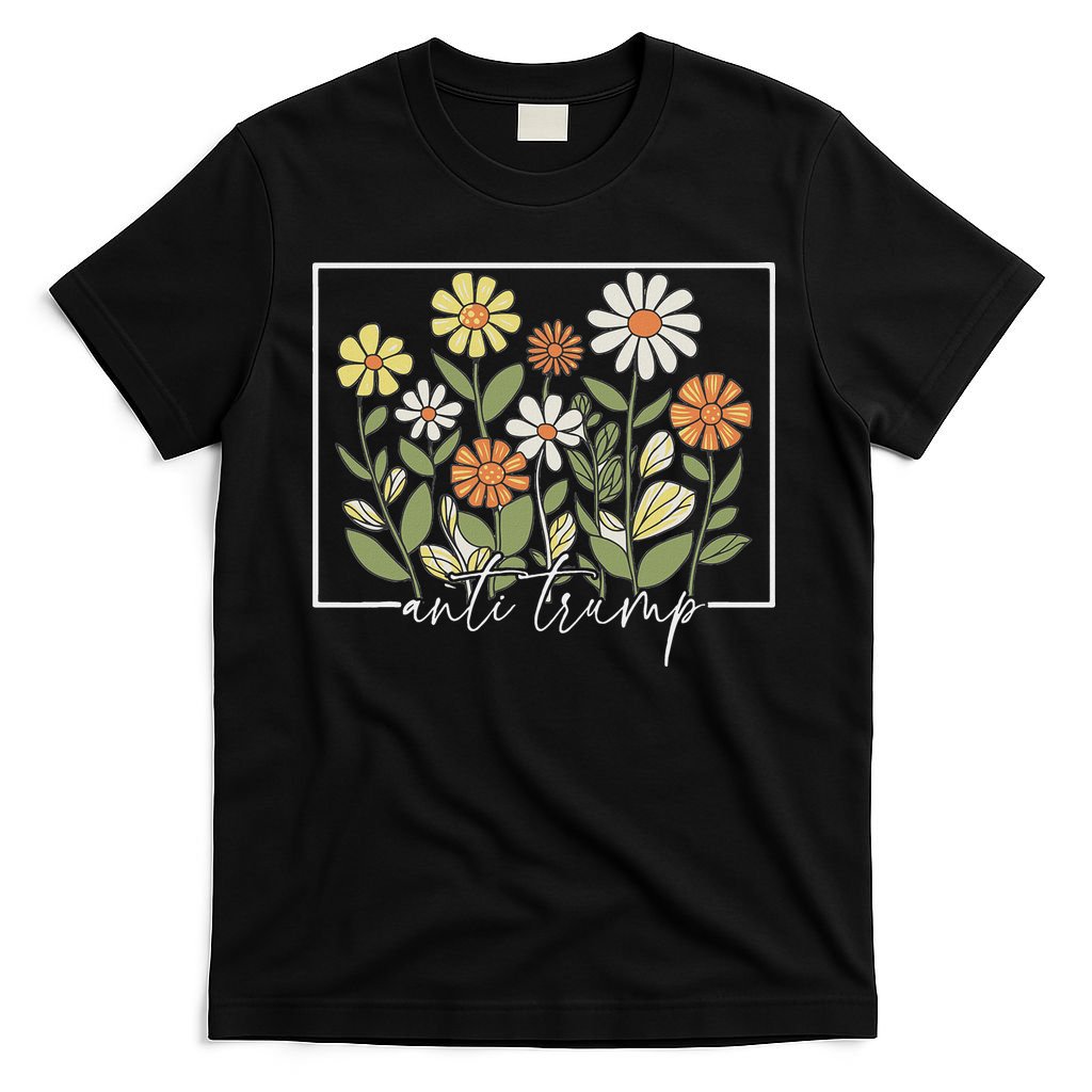 Subtle Anti Trump Floral Flower Democrat President Liberal T-Shirt