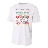 Sorry Boy Daddy Is My Valentine Youth Performance Sprint T-Shirt