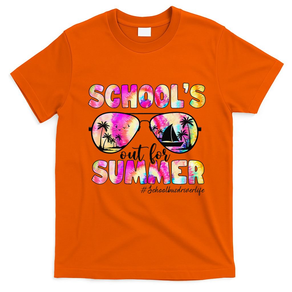 School Bus Driver Out For Summer Tie Dye Sunglasses T-Shirt