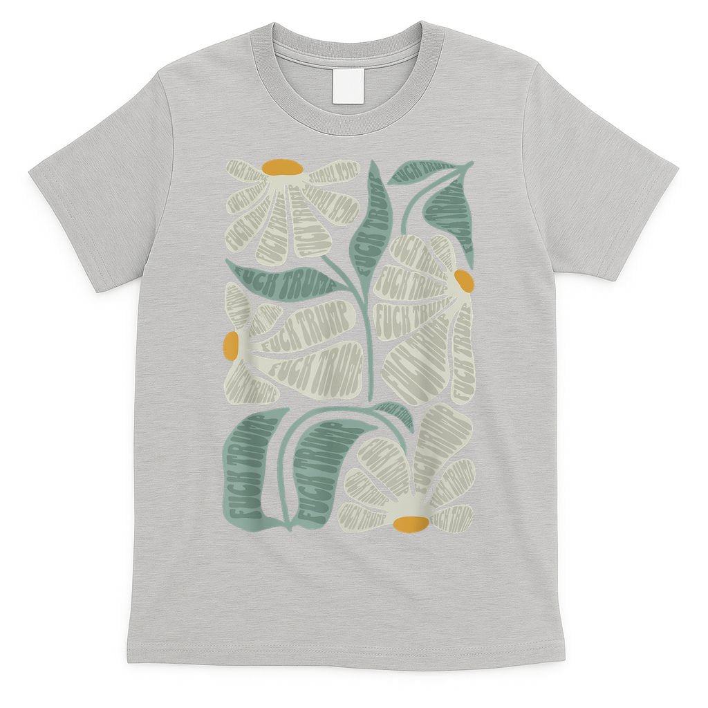 Subtle Boho Flowers Anti Trump Anti Maga Kamala Harris Voter T-Shirt