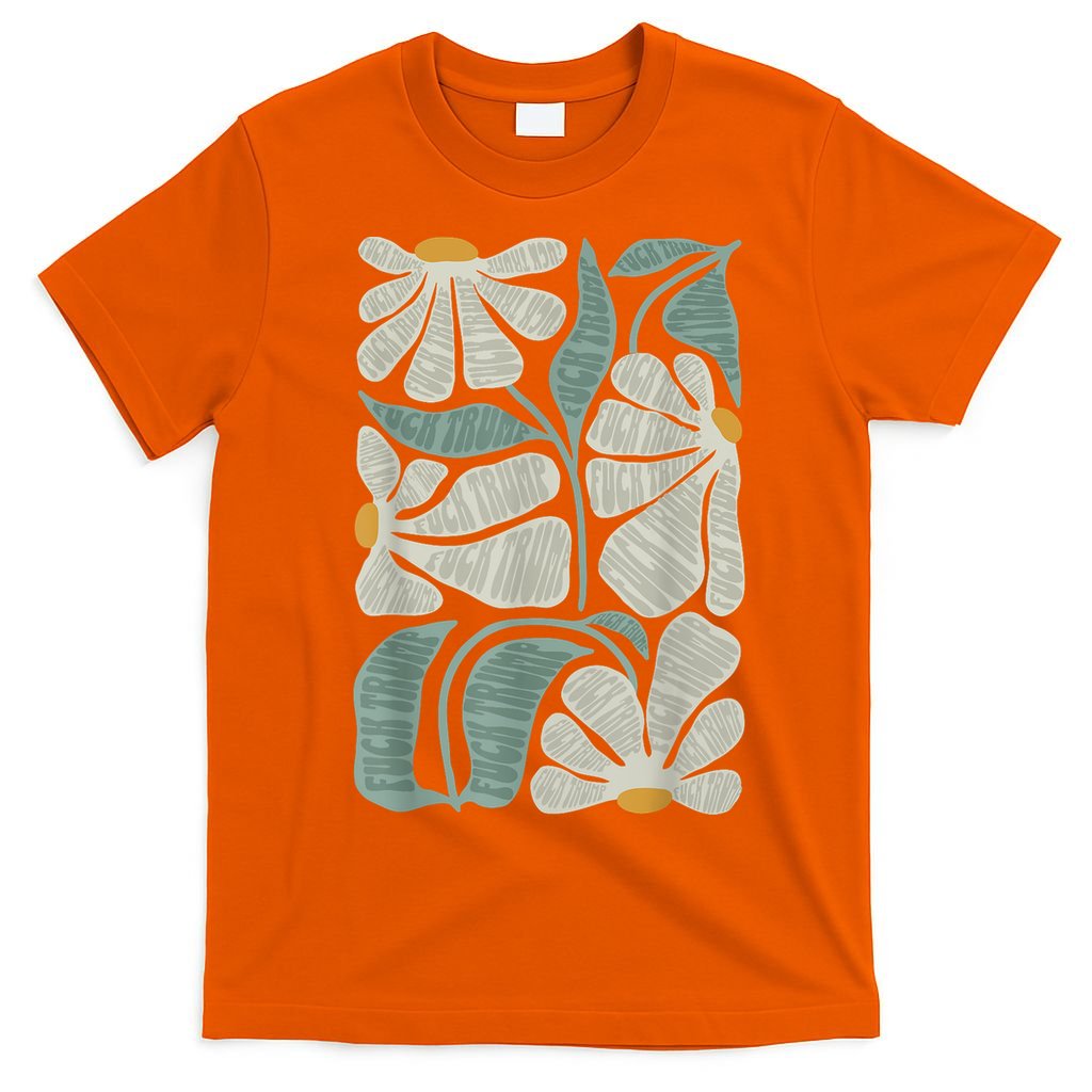 Subtle Boho Flowers Anti Trump Anti Maga Kamala Harris Voter T-Shirt