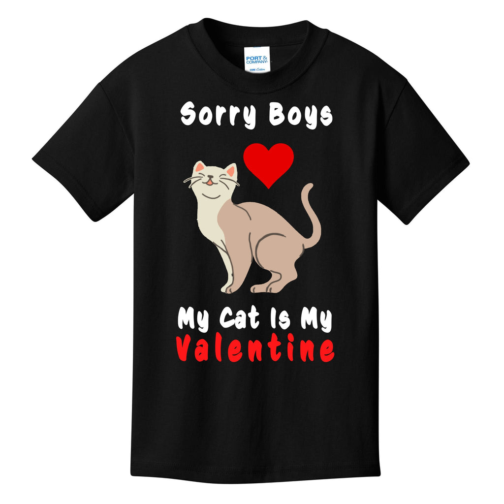 Sorry Boys My Cat Is My Valentine Cute Kids T-Shirt