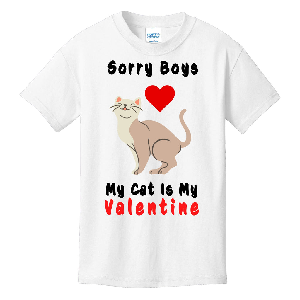 Sorry Boys My Cat Is My Valentine Cute Kids T-Shirt