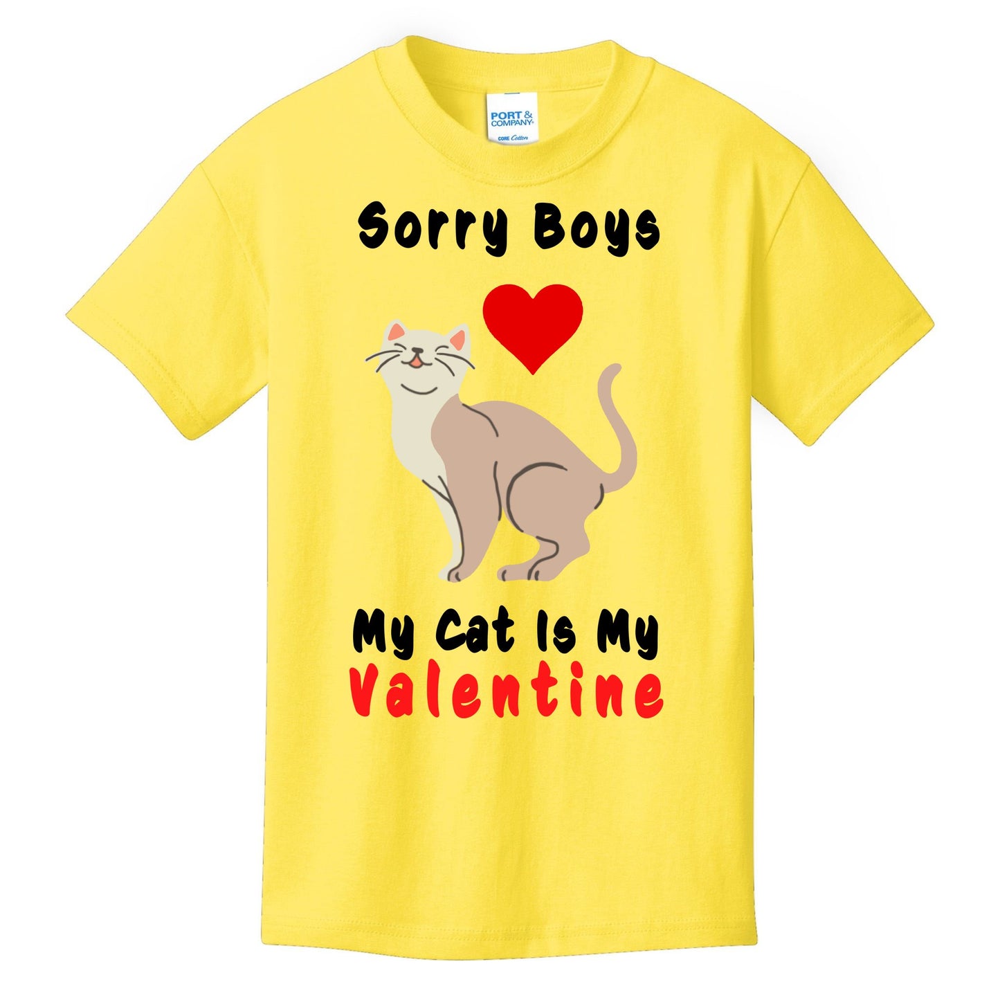 Sorry Boys My Cat Is My Valentine Cute Kids T-Shirt