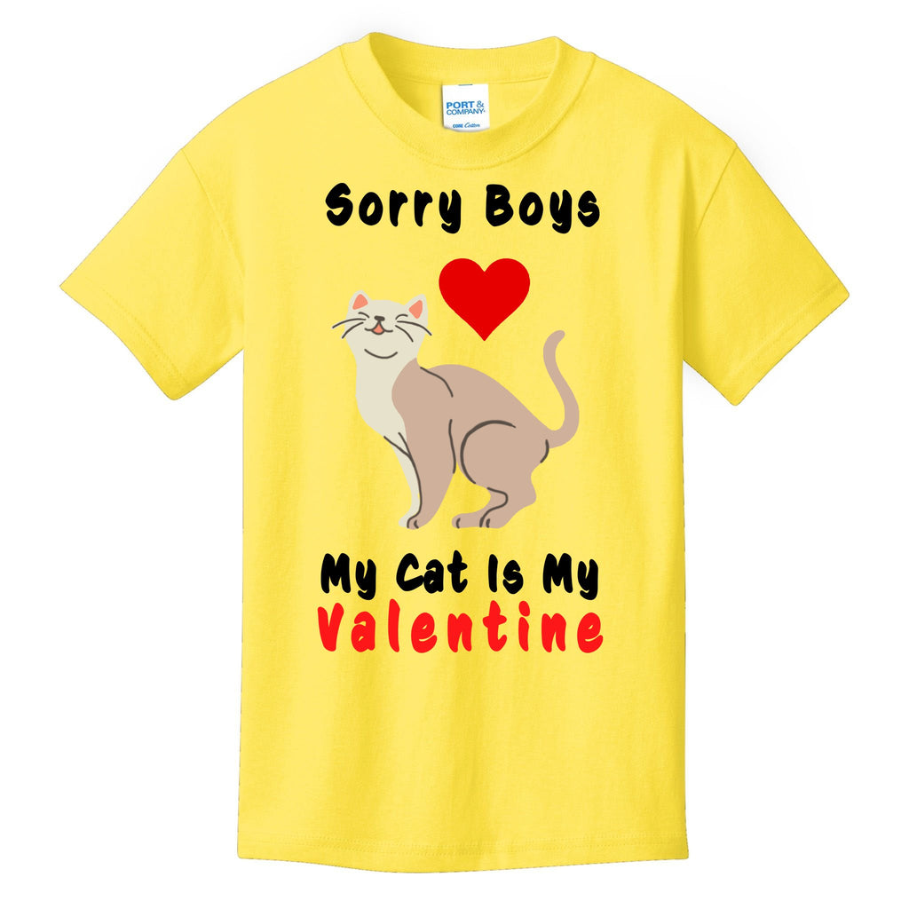 Sorry Boys My Cat Is My Valentine Cute Kids T-Shirt