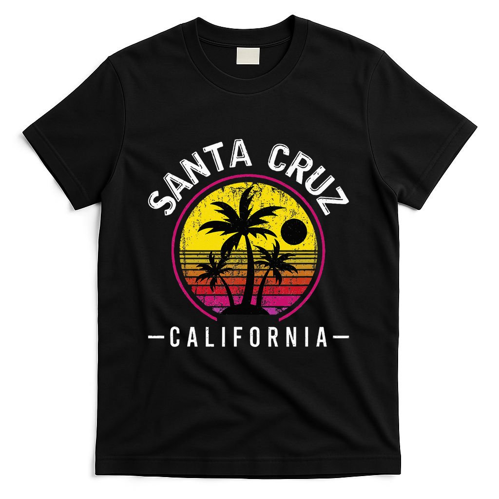 Santa Cruz California Sunset 70s 80s Surfer Summer Sun T-Shirt