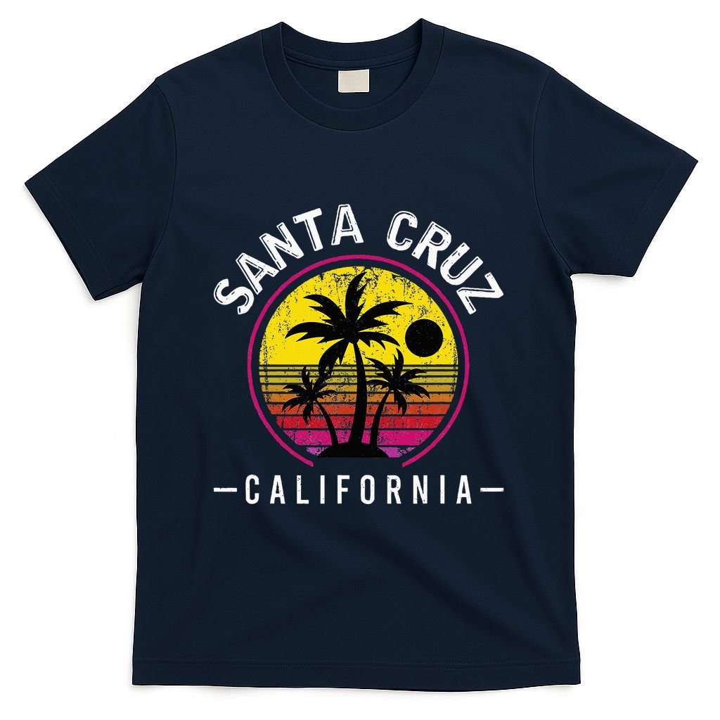 Santa Cruz California Sunset 70s 80s Surfer Summer Sun T-Shirt