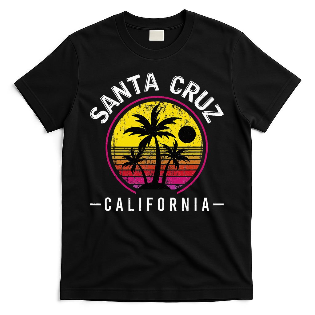 Santa Cruz California Sunset 70s 80s Surfer Summer Sun T-Shirt