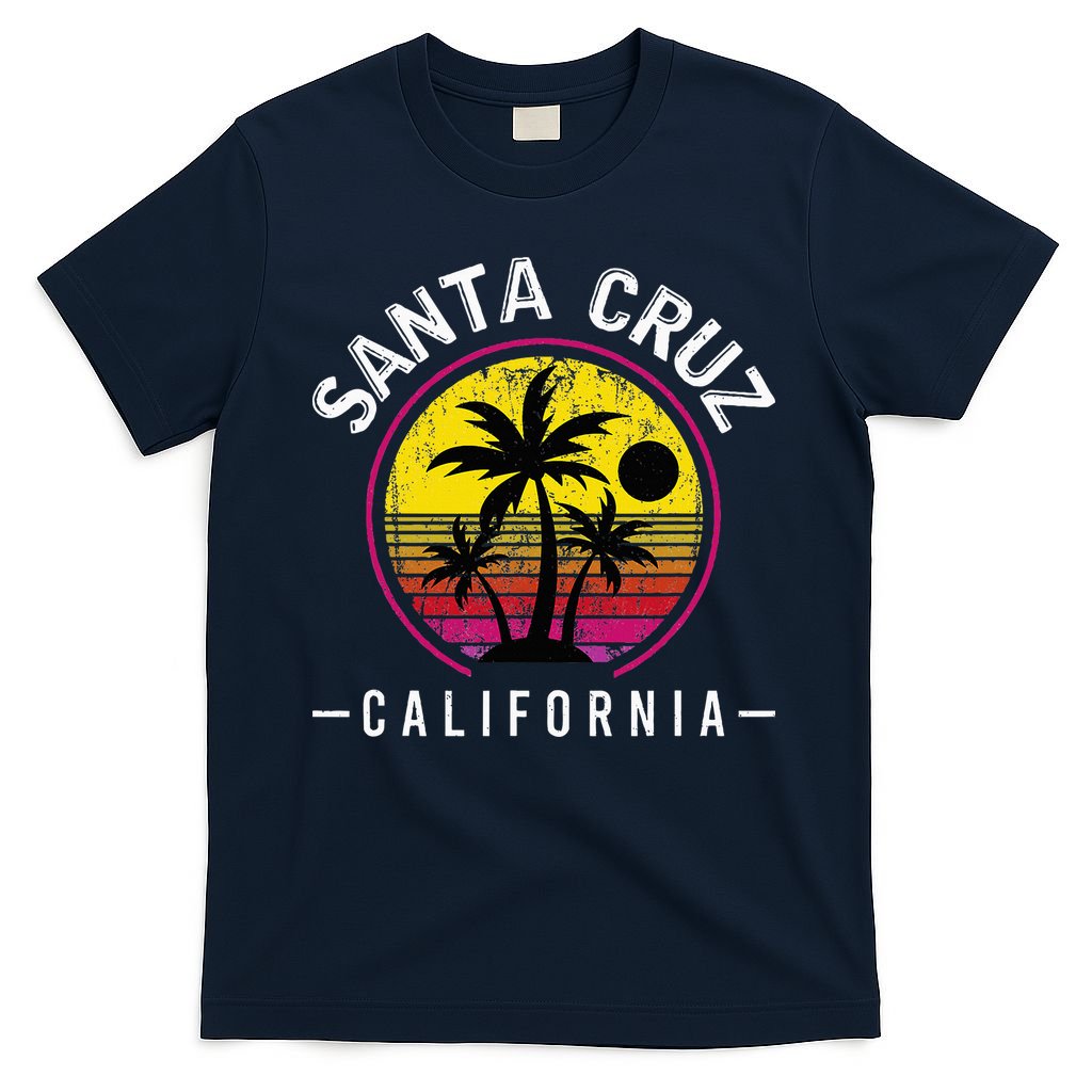 Santa Cruz California Sunset 70s 80s Surfer Summer Sun T-Shirt