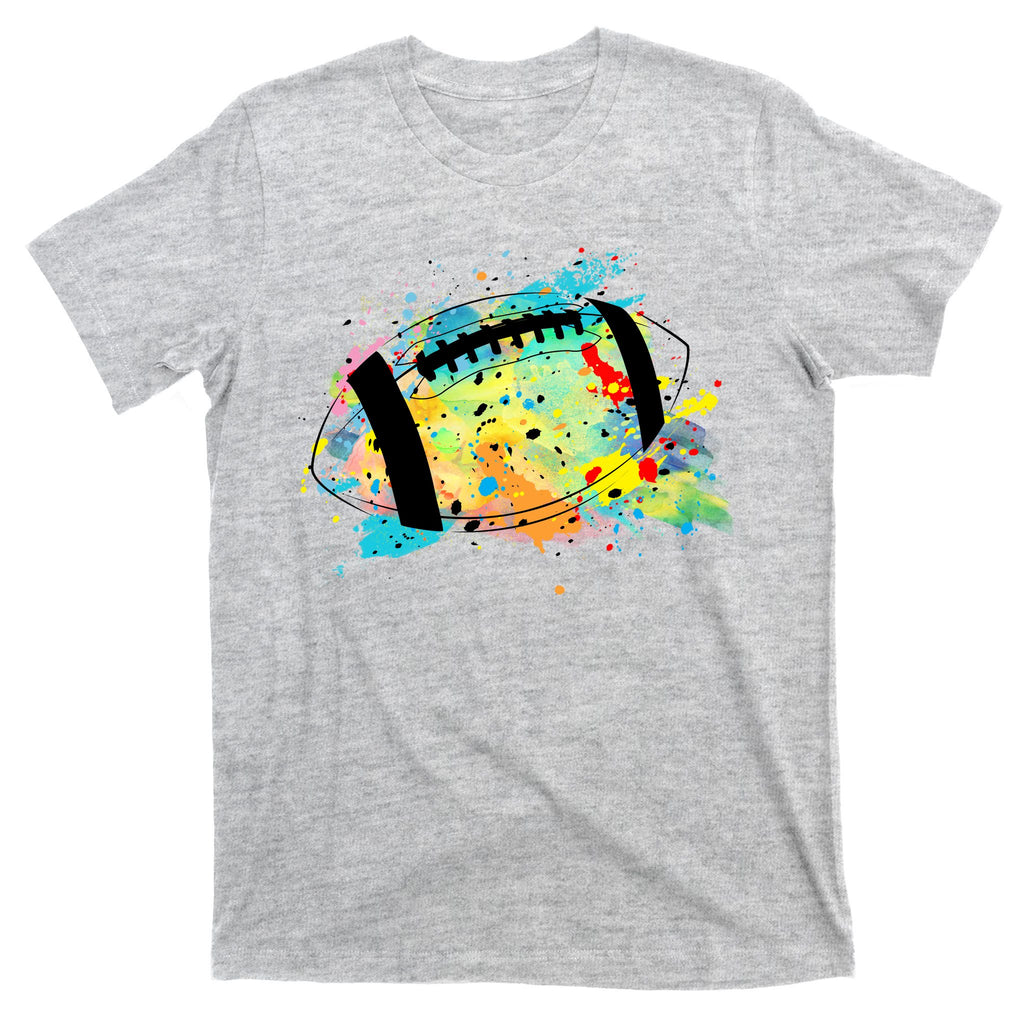 Splattered Colorful Football Lover T-Shirt