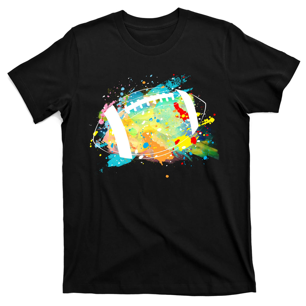 Splattered Colorful Football Lover T-Shirt
