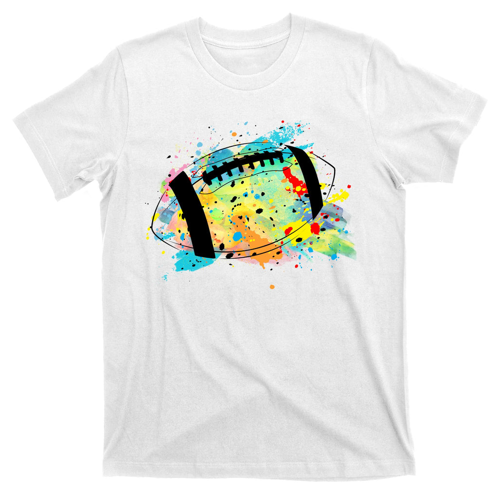 Splattered Colorful Football Lover T-Shirt