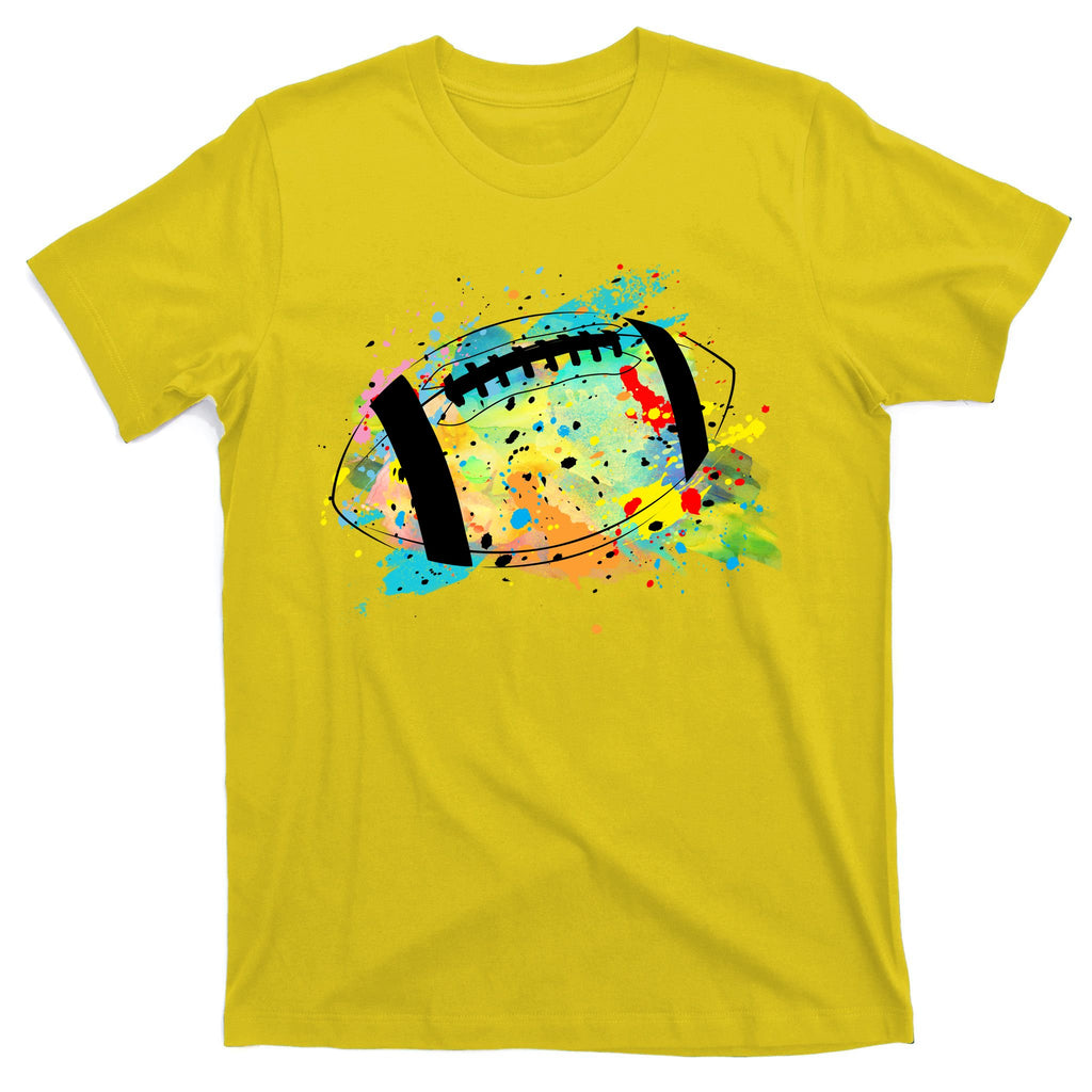 Splattered Colorful Football Lover T-Shirt