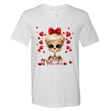 Skeleton Coffee Is My Valentine Funny Valentines Day V-Neck T-Shirt