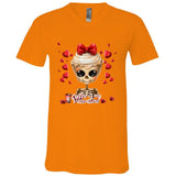 Skeleton Coffee Is My Valentine Funny Valentines Day V-Neck T-Shirt