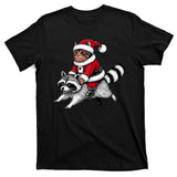 Santa Cat Raccoon Funny Christmas Animal Lover T-Shirt