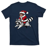 Santa Cat Raccoon Funny Christmas Animal Lover T-Shirt