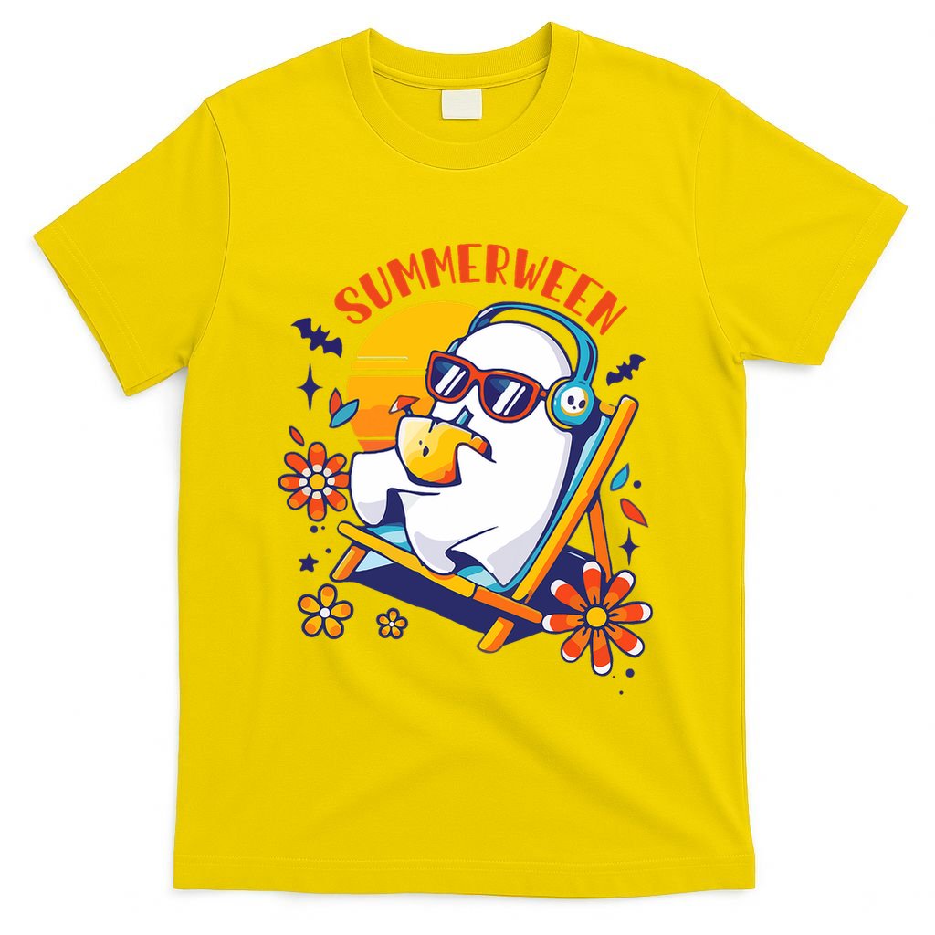 Summerween Cute Spooky Summer Ghost Halloween Lover T-Shirt