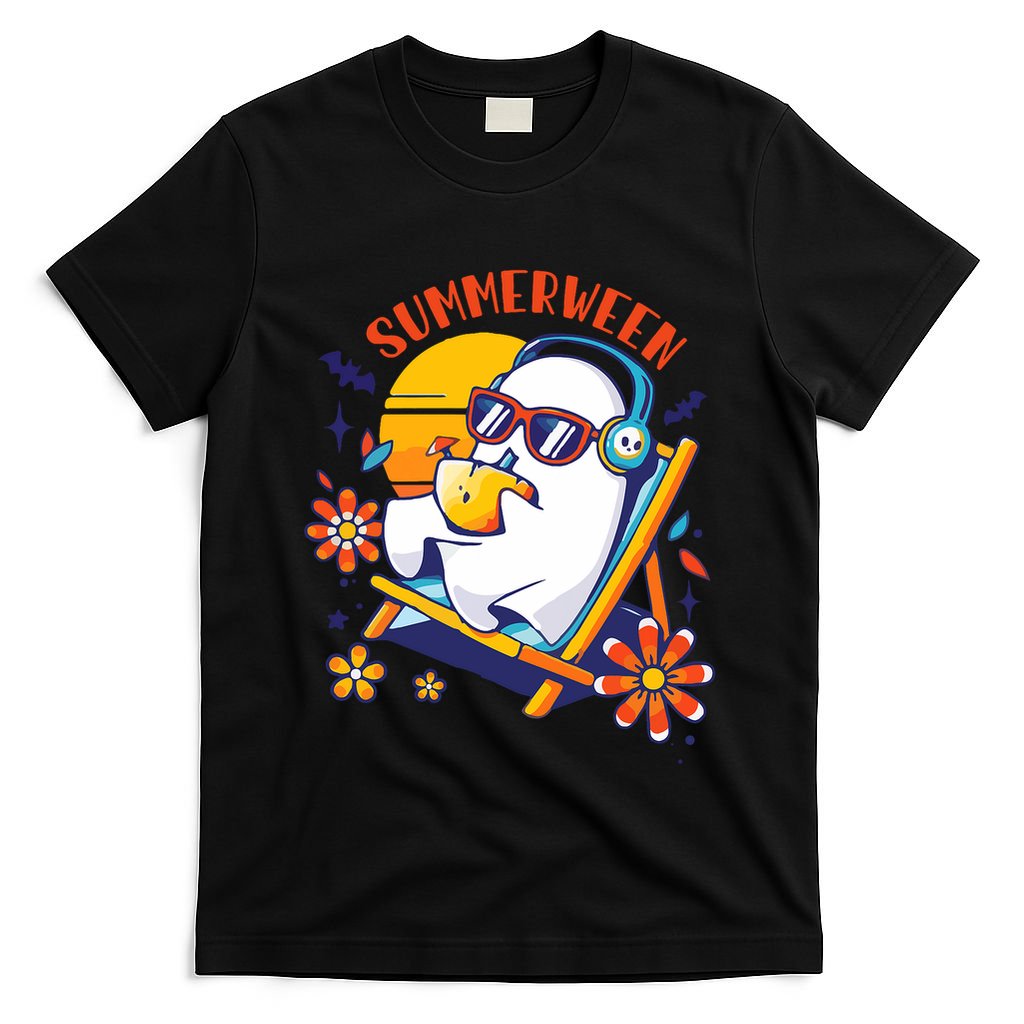 Summerween Cute Spooky Summer Ghost Halloween Lover T-Shirt