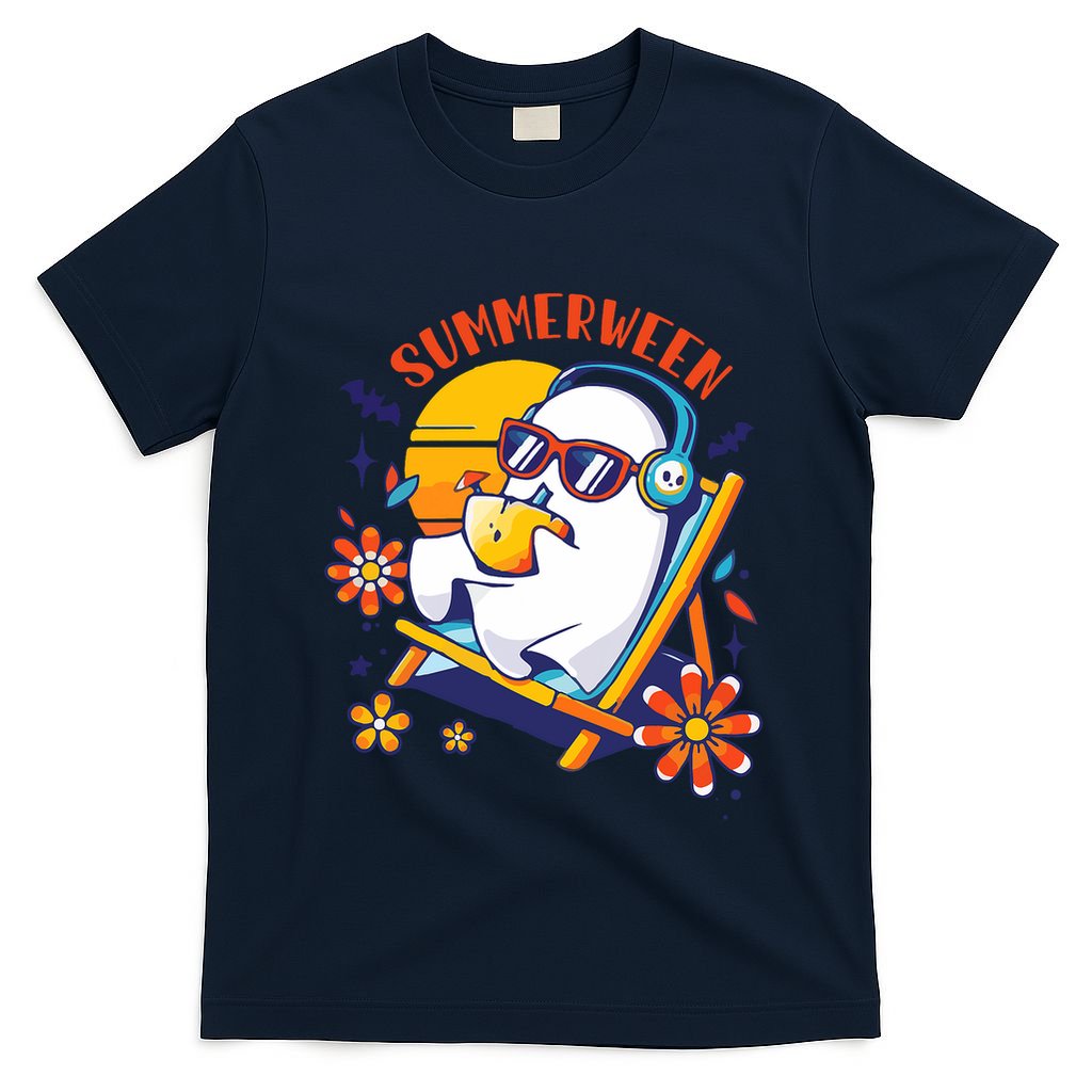 Summerween Cute Spooky Summer Ghost Halloween Lover T-Shirt