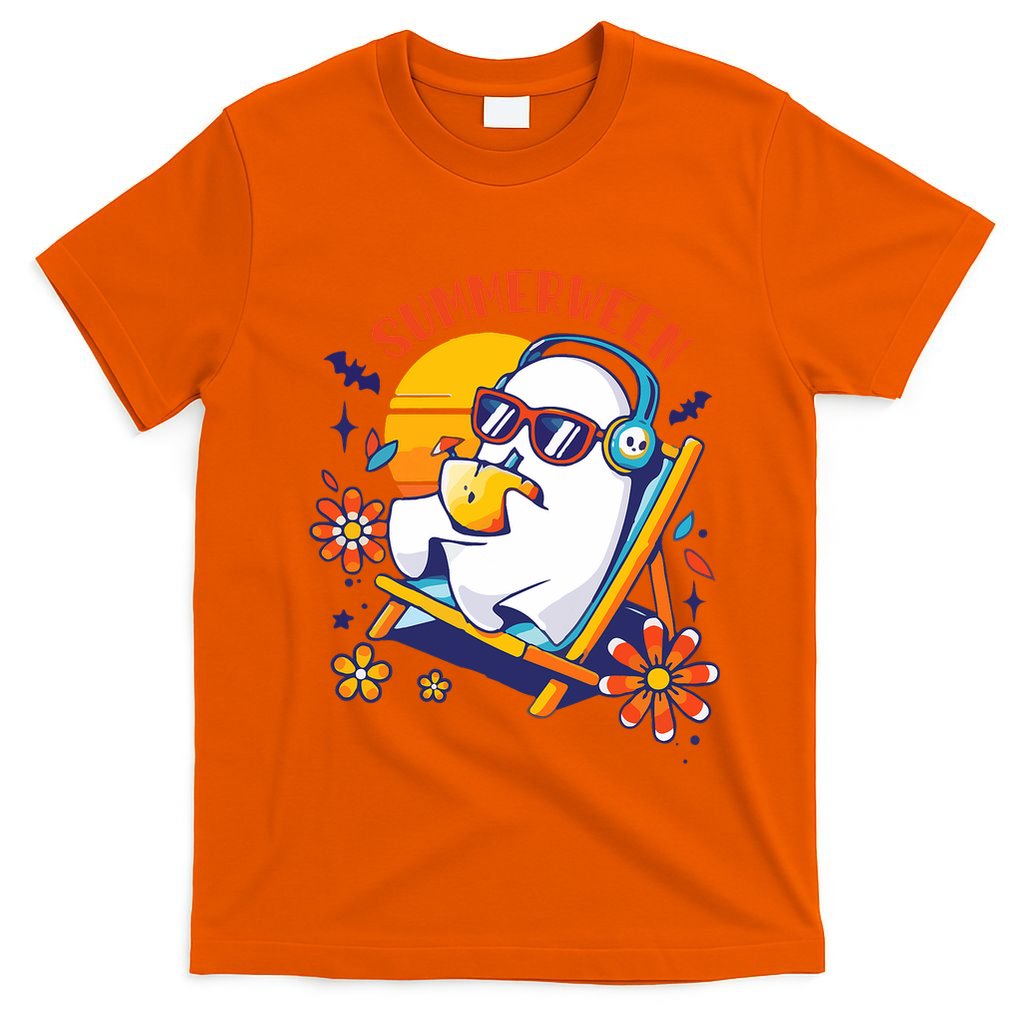 Summerween Cute Spooky Summer Ghost Halloween Lover T-Shirt