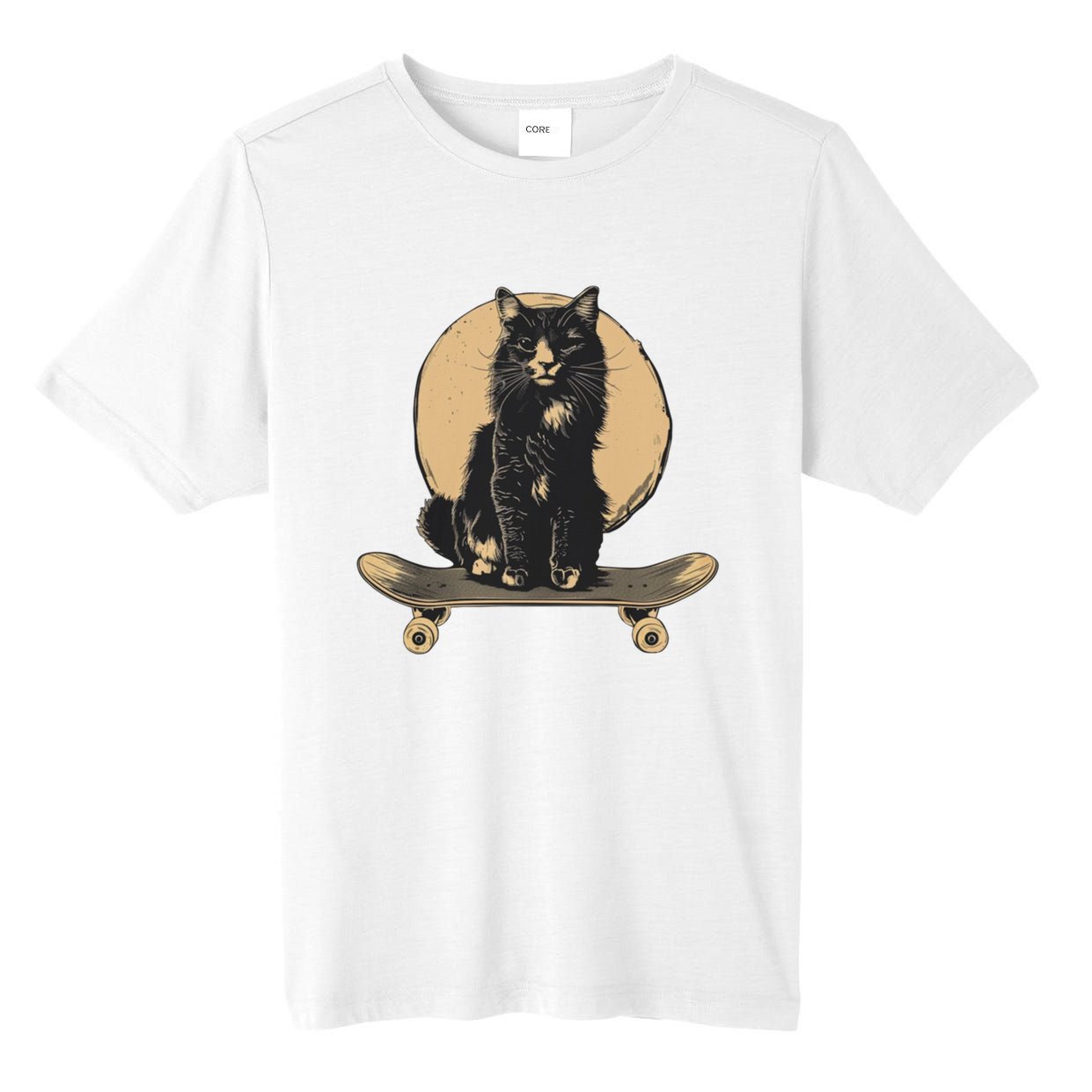 Skateboard Cat Vintage Style Funny Gift Gift Tall Fusion ChromaSoft Performance T-Shirt