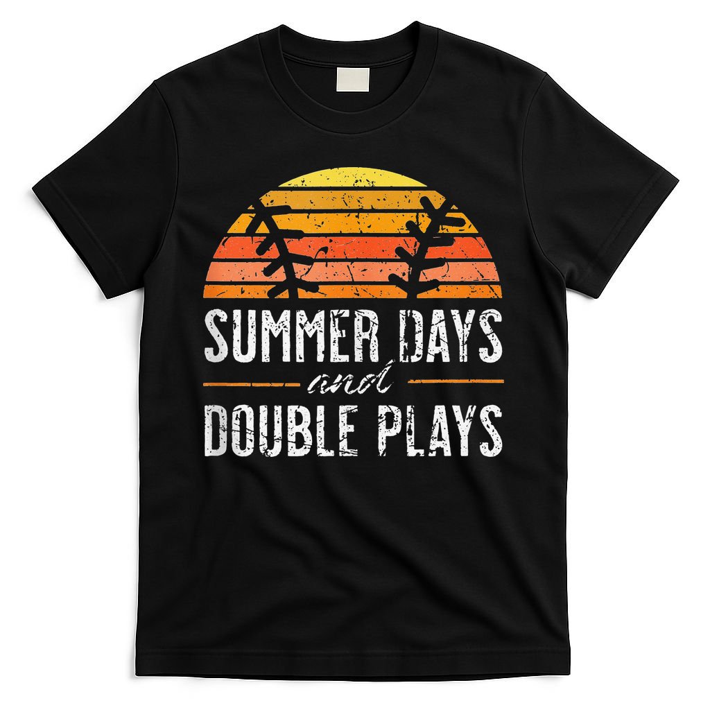 Summer Days and Double Plays Baseball Player Retro Vintage T-Shirt