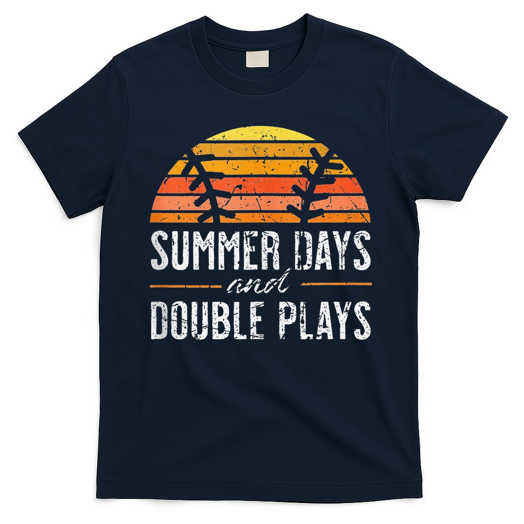 Summer Days and Double Plays Baseball Player Retro Vintage T-Shirt
