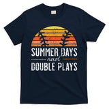 Summer Days and Double Plays Baseball Player Retro Vintage T-Shirt