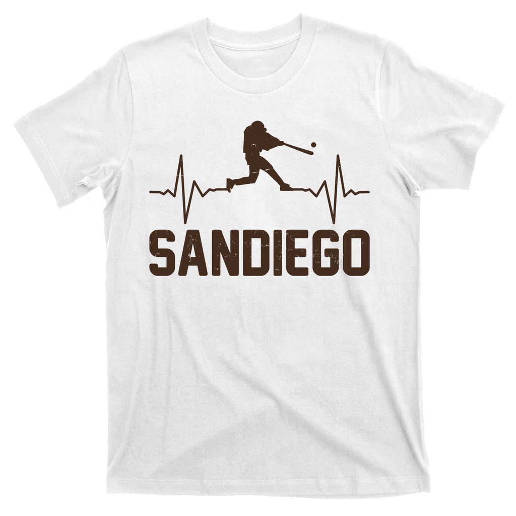 San Diego Baseball Player Heartbeat T-Shirt