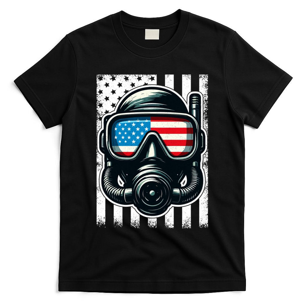 Scuba Diving Flag Patriotic Usa 4th Of July Vintage Cool Gift T-Shirt