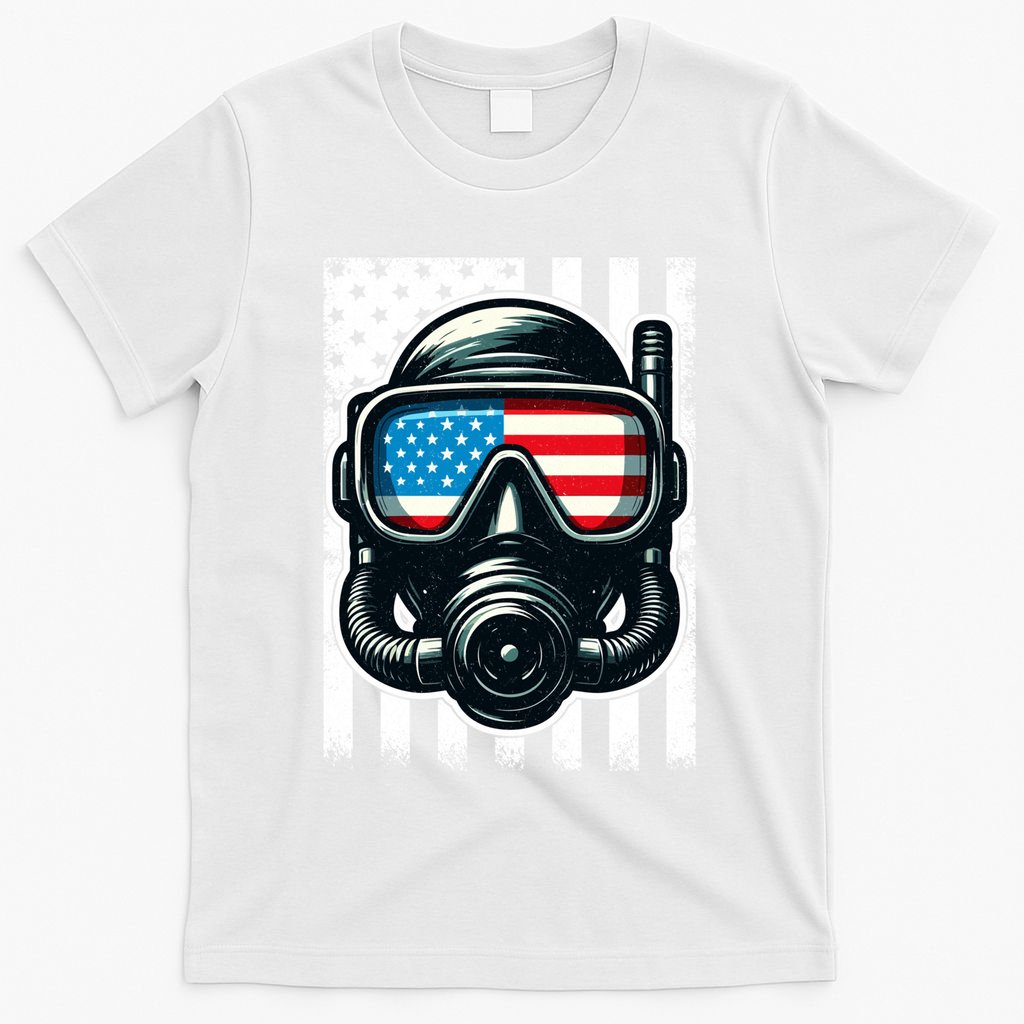 Scuba Diving Flag Patriotic Usa 4th Of July Vintage Cool Gift T-Shirt