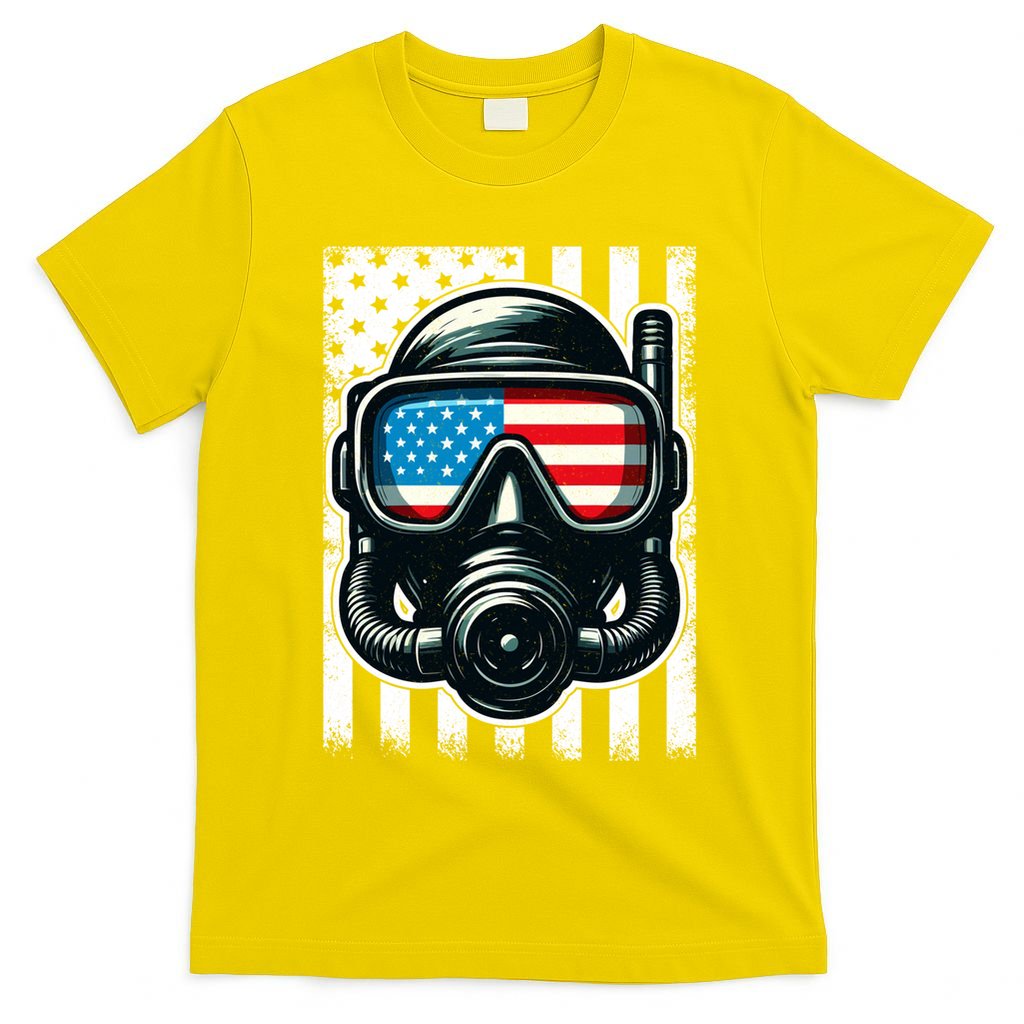 Scuba Diving Flag Patriotic Usa 4th Of July Vintage Cool Gift T-Shirt