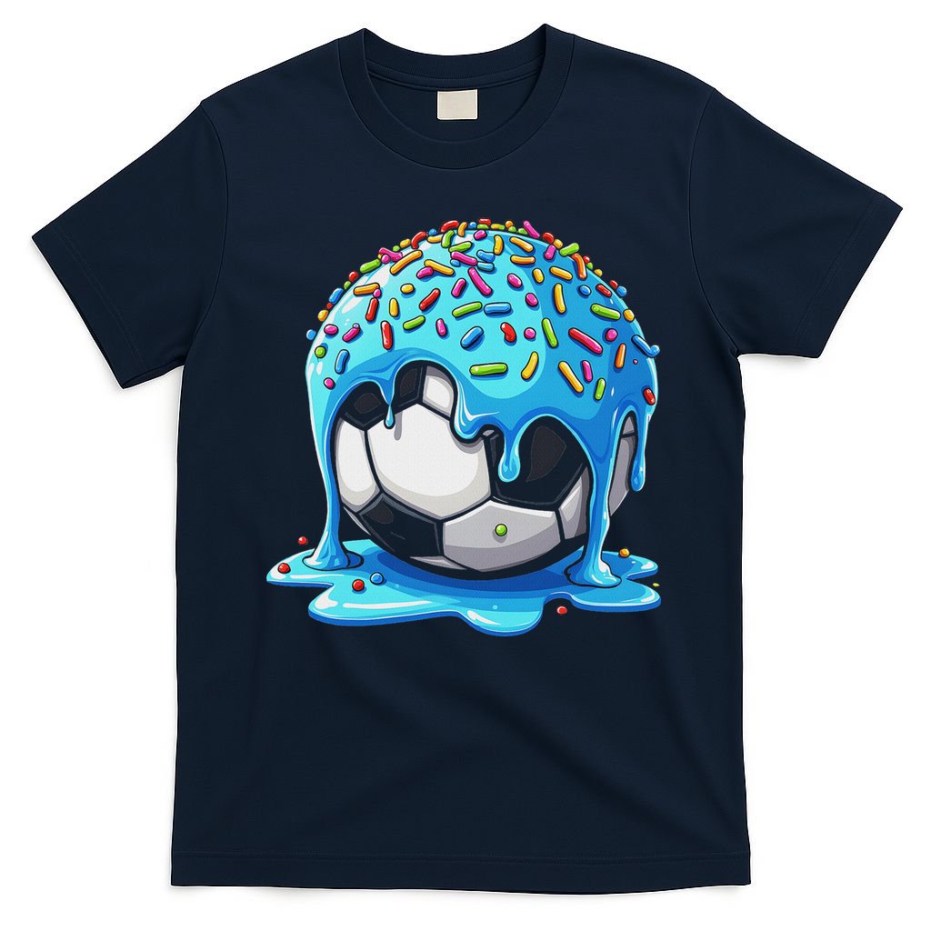 Soccer Drip Ice Cream Drip With Sprinkles Summer T-Shirt