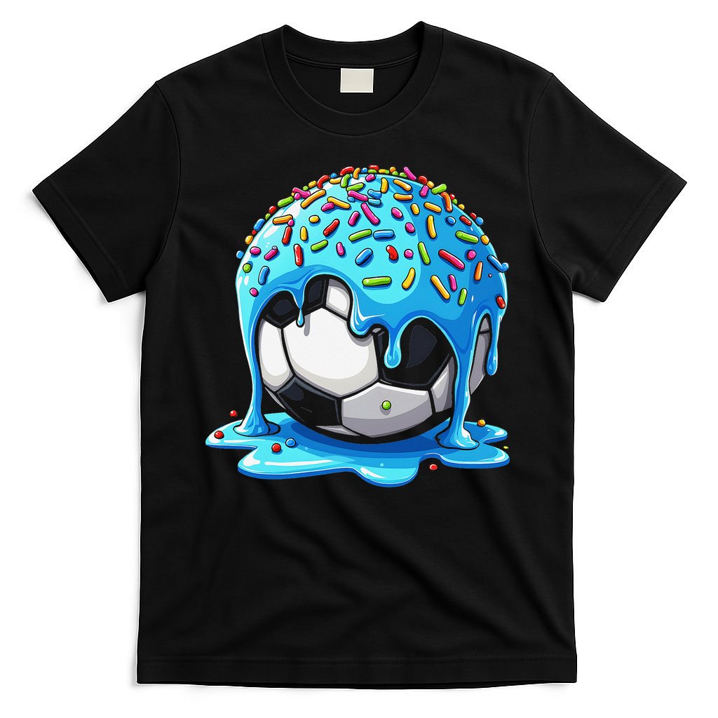 Soccer Drip Ice Cream Drip With Sprinkles Summer T-Shirt
