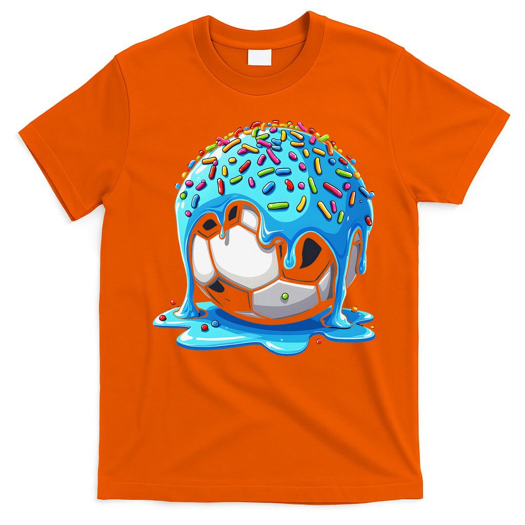 Soccer Drip Ice Cream Drip With Sprinkles Summer T-Shirt
