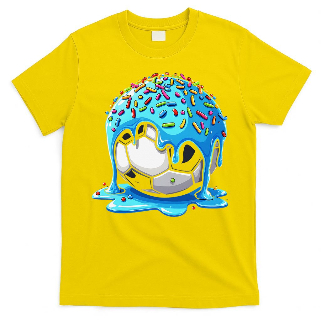 Soccer Drip Ice Cream Drip With Sprinkles Summer T-Shirt