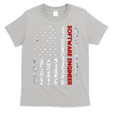 Software Engineer USA Flag T-Shirt